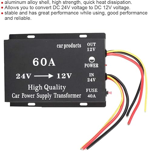 Miniatura 3 de Aramox Convertidor eléctrico del coche, 720w 60A 24V a 12V coche DC Power Elecric transformador convertidor adaptador