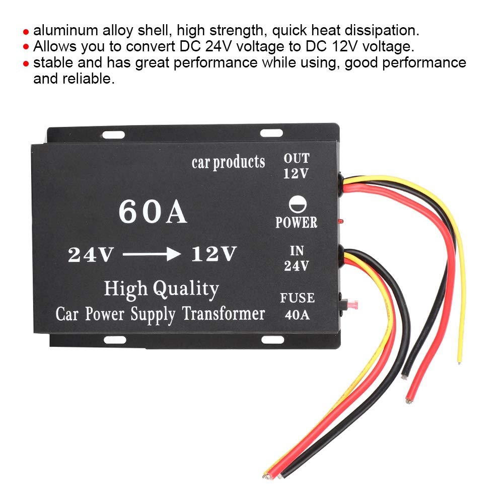 Adapter transformator konwerter, 720w 60A 24V do 12V samochód DC moc Elelift Buck transformator adapter konwerter samochód ciężarówka bezpieczeństwa zasilania regulator