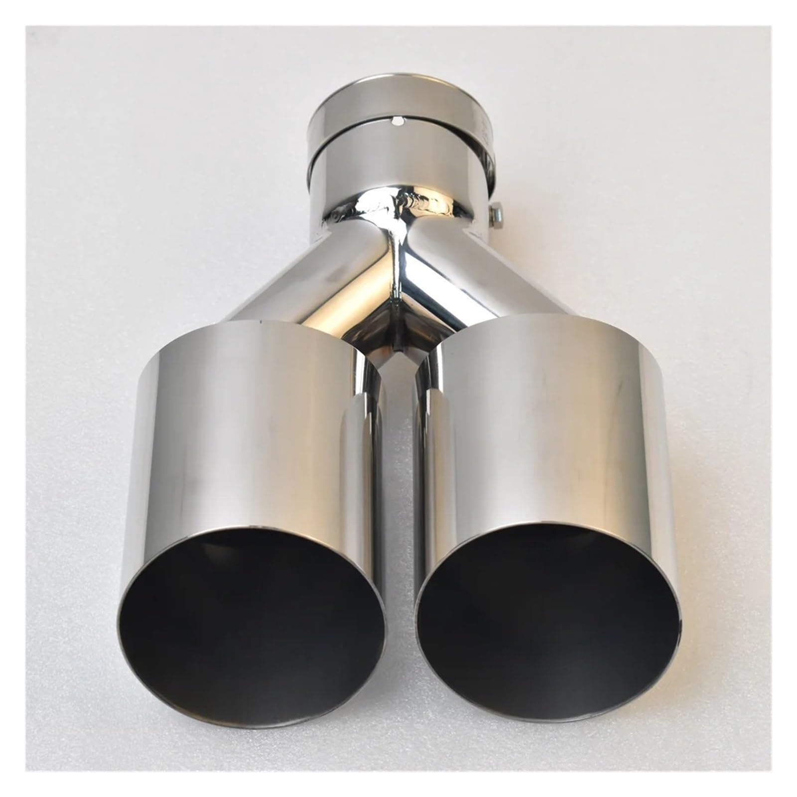 Terminale Di Scarico Universale 76 Mm In Acciaio Inox - Punta Cromata/Blu, Facile Installazione