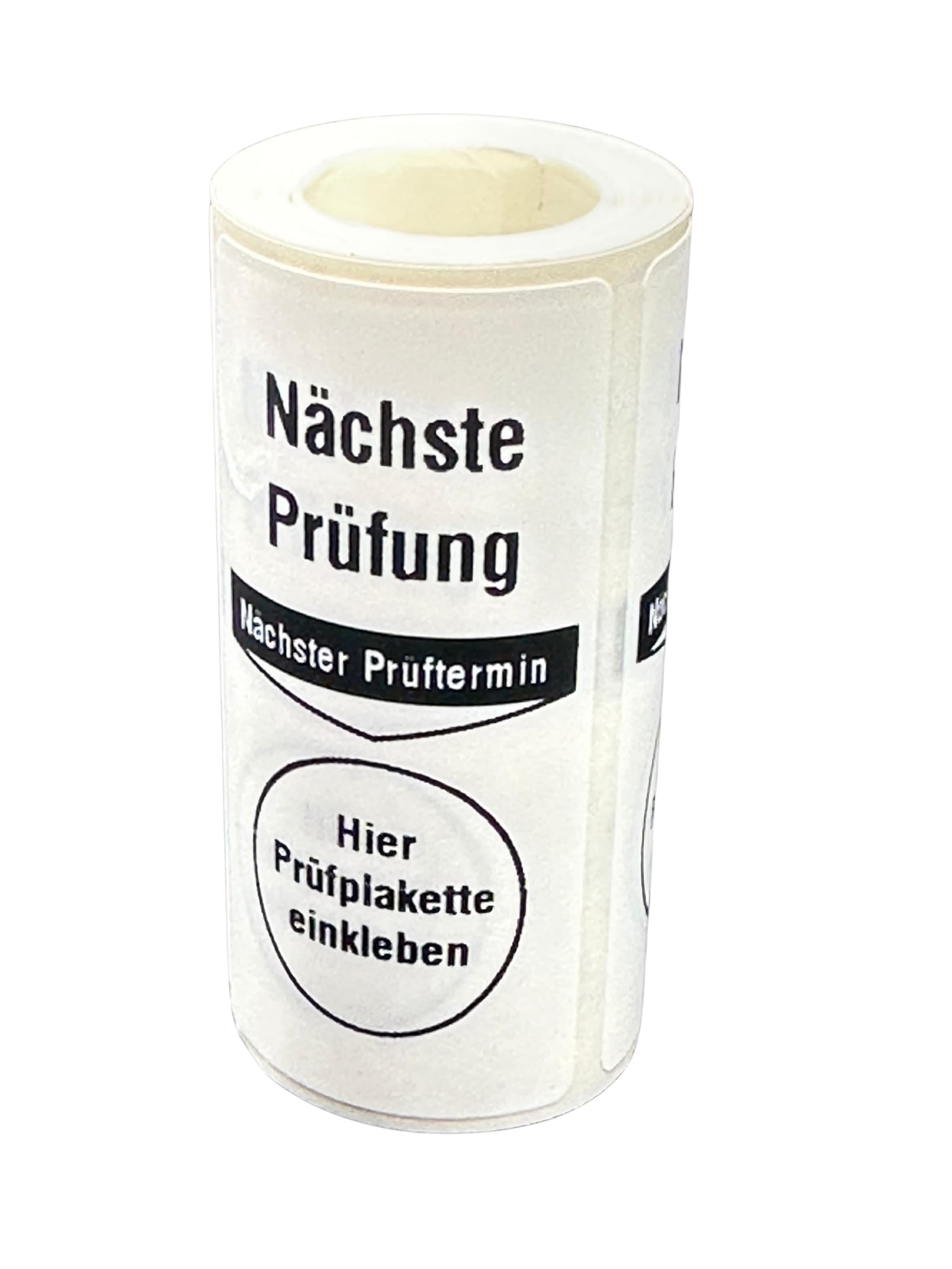 Grundplakette, Prüfetiketten, Nächste Prüfung Prüfplaketten, 68x34mm, PE-Folie weiß, selbstklebend, Grundetikett Prüfplaketten (500 Etiketten/Rolle)