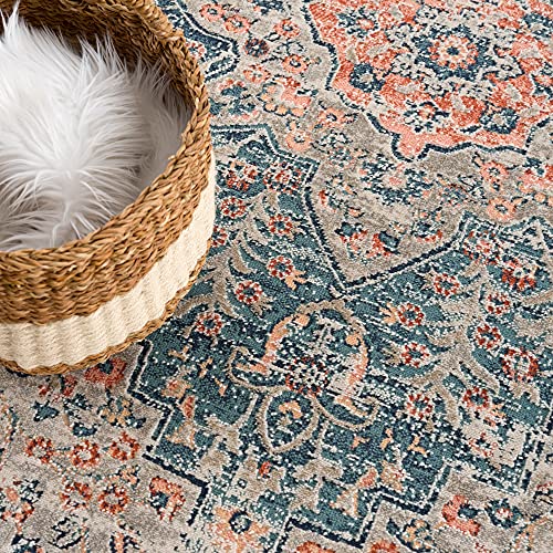 Bloom Rugs Traditional Blue Terracotta Area Rug - Vintage Boho 10 Ft Runner Rug For Entryways And Hallways (2'4" X 10') #TOP2