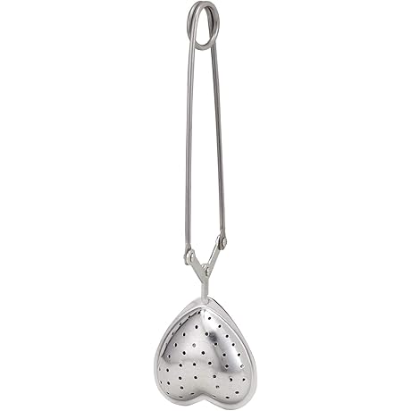 HIC Long Handled Snap Tea Infuser, Heart