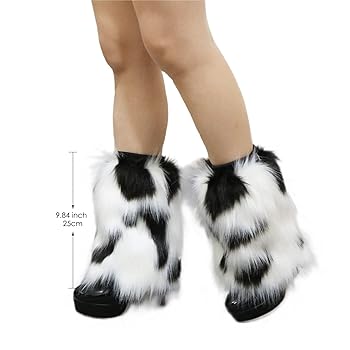 【LOULOUSEOUL】K Leg Warmer Fur Boots Amazon.com: Tie Dye Women Furry Leg Warmers Faux Fur Boot