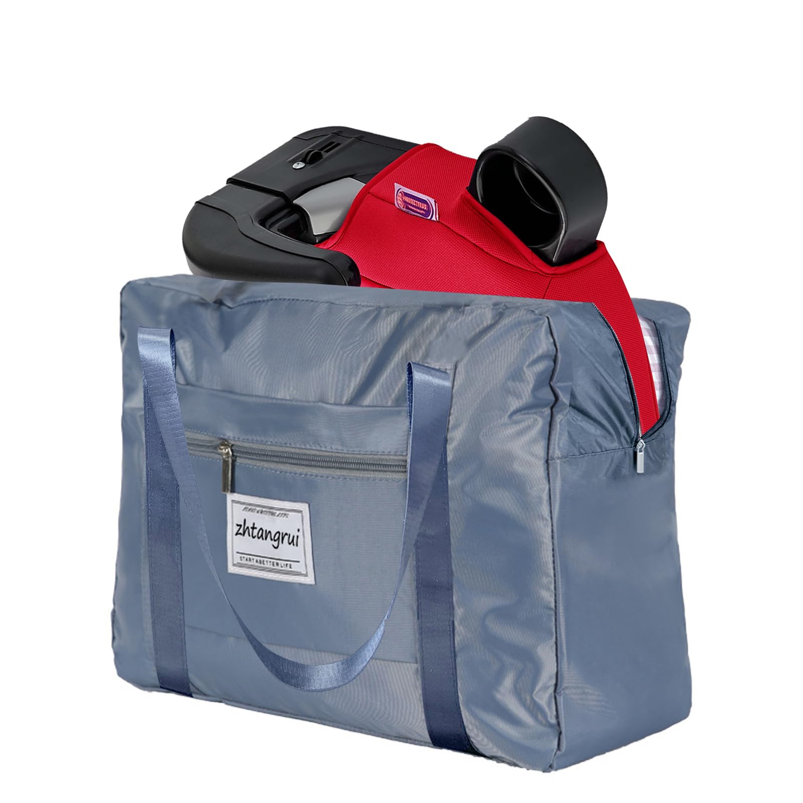 Backless Booster Seat Travel Bag for Airplane, Blue
