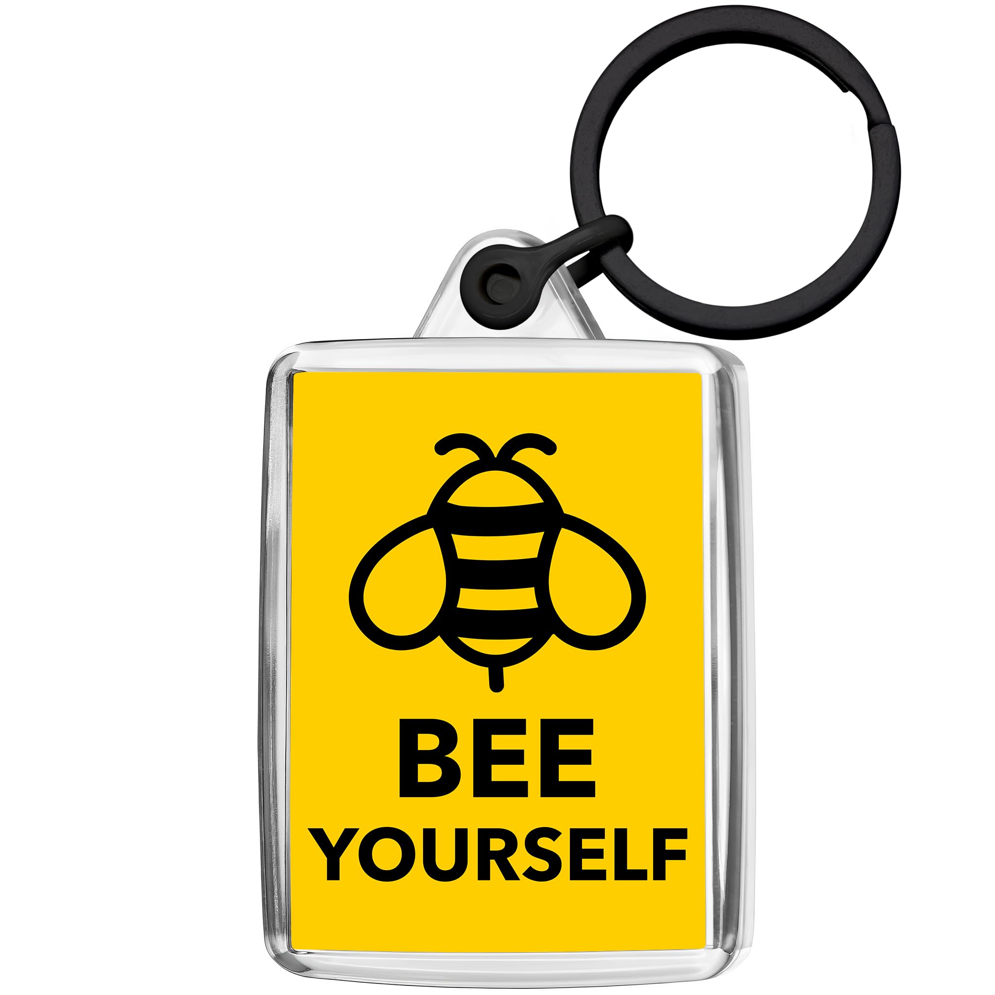 Pixly Unisex Clear Pixly® Be Yourself Keyring Key Fob Keychain Keepsake Funny Bee Gift For Him Her