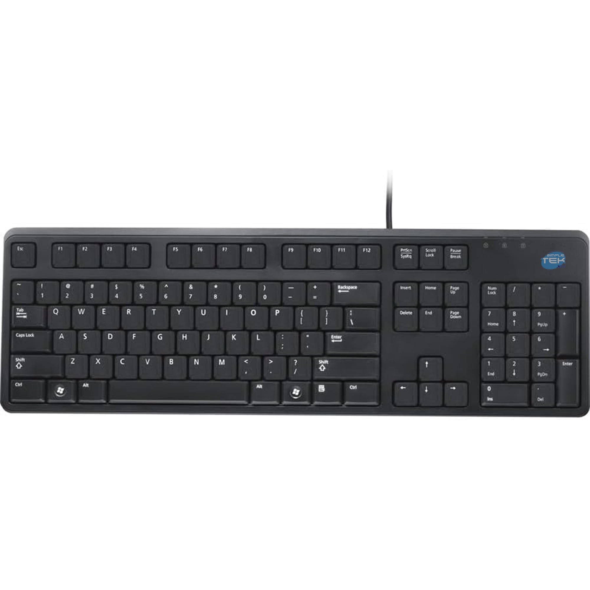 SIMPLETEK - Tastiera QWERTY Inglese UK Cablata USB Universale | Ergonomico, Plug & Play, Keypad