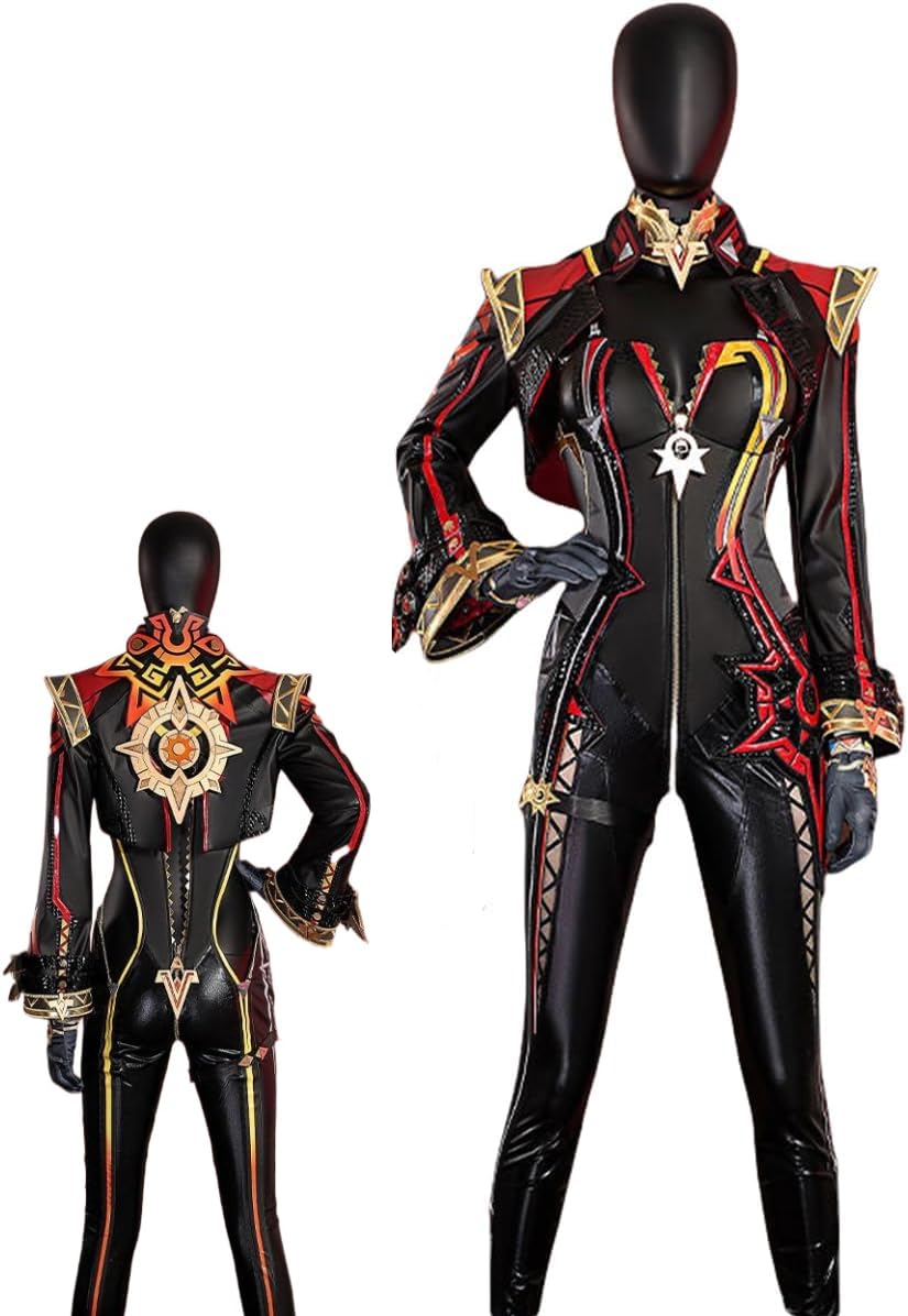 Amazon.co.jp: 原神 マーヴィカ ナタ コスプレ衣装 炎神 戦闘服 PU
