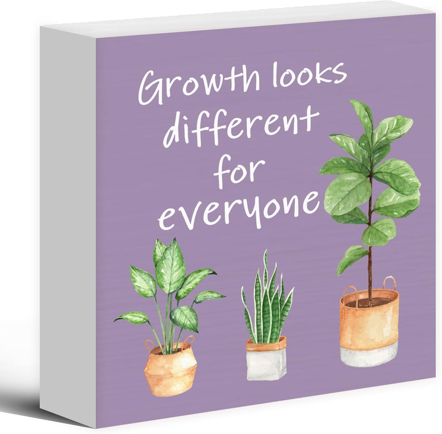 Growth Looks Different for Everyone Box Sign 5x5 Inch