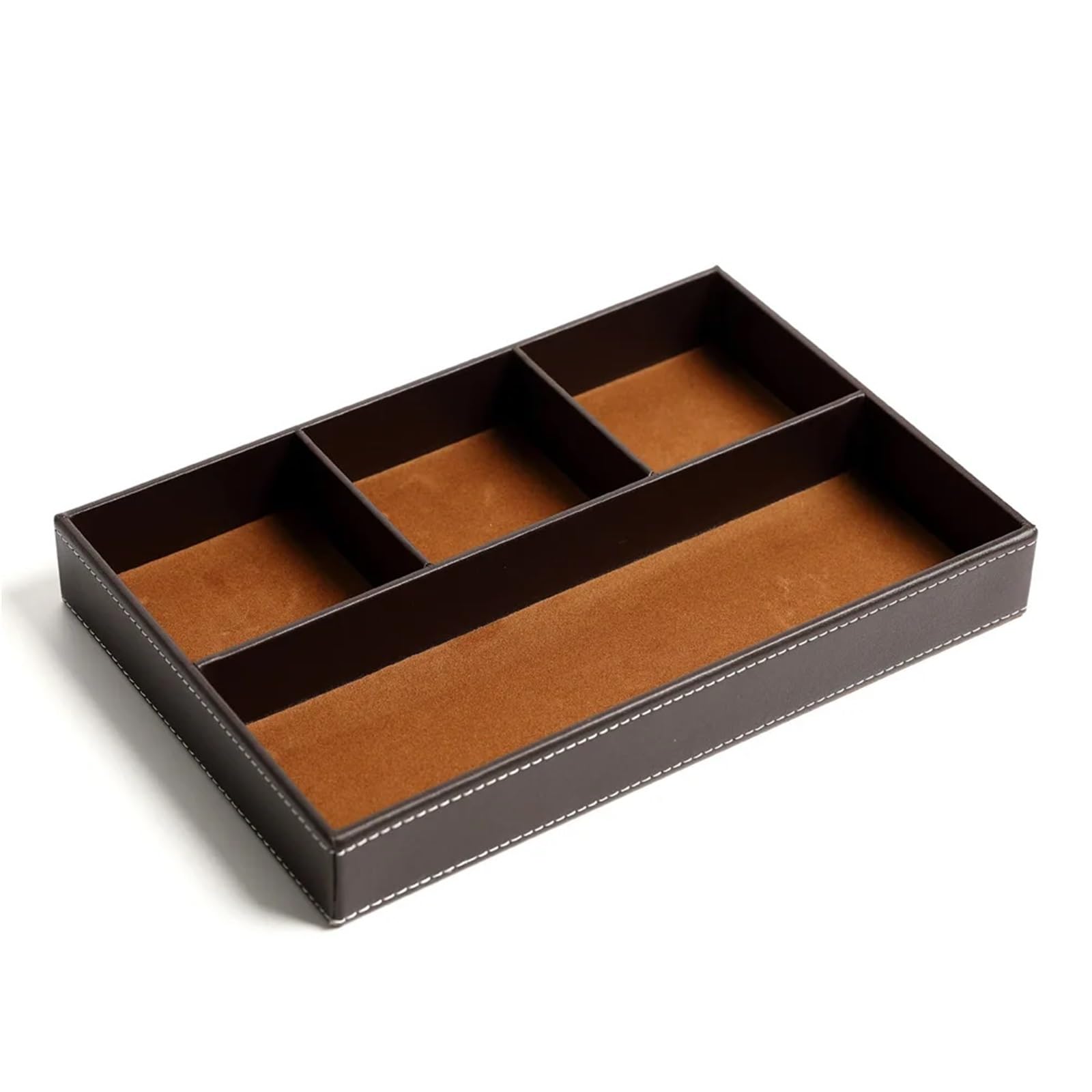 XUCZHAI Multifunctional Desktop Stationery Storage Box Cosmetics Entrance Key Change(STYLE A Brown)
