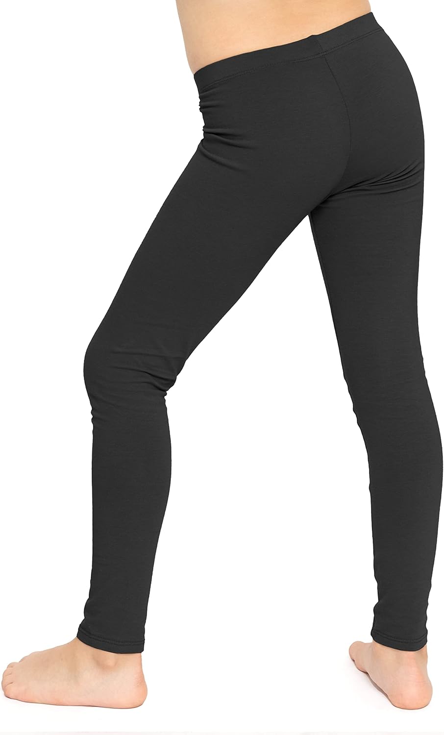 STRETCH IS COMFORT Girl's Cotton Footless Leggings | Stretchy | Size 2-16 8 Black image 3 of 5 B00P8A0A1Q