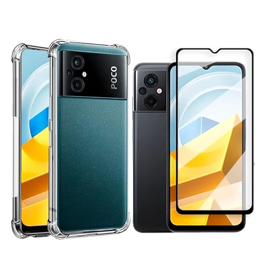 kit Capa Anti Impacto e Película 3D Para Xiaomi Poco M4 5G