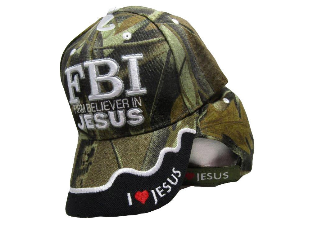 AESFBI Firm Believer in Jesus Christ Christian Camo Camouflage Embroidered Cap Hat