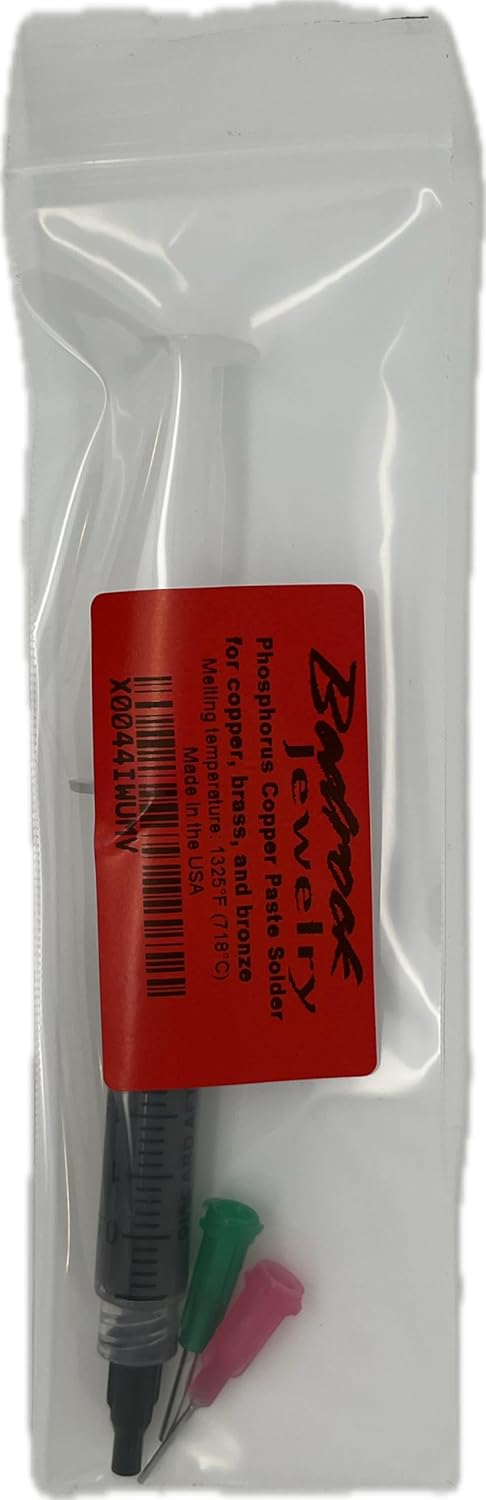 Jewelry Phosphorus Copper Paste Solder for copper, brass, and bronze | needle fine applicator tips are included.