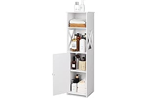 White Bathroom Floor Cabinet for Space-Saving Storage