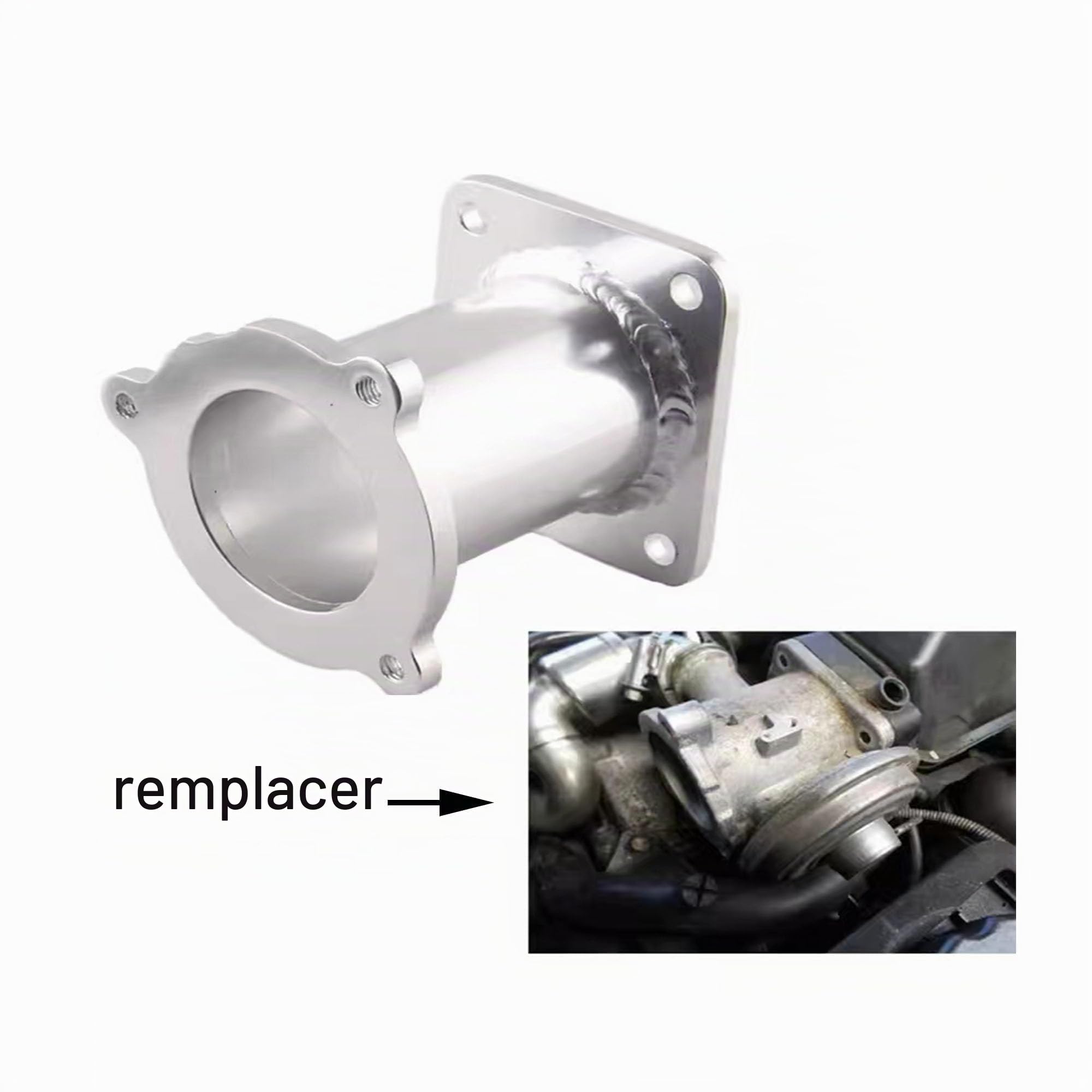 Kit de Suppression EGR en Aluminium Bypass de Suppression, Kit de Suppression VR-EGR08, Kit de Suppression Vanne EGR pour M57 SéRie 5 E60 E61 E61N 520I 525D 530D 535D