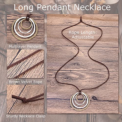 Jstyle 6Pcs Handmade Women Long Necklaces Jewelry Black Sandalwood Vintage Statement Necklace For Women B #TOP1