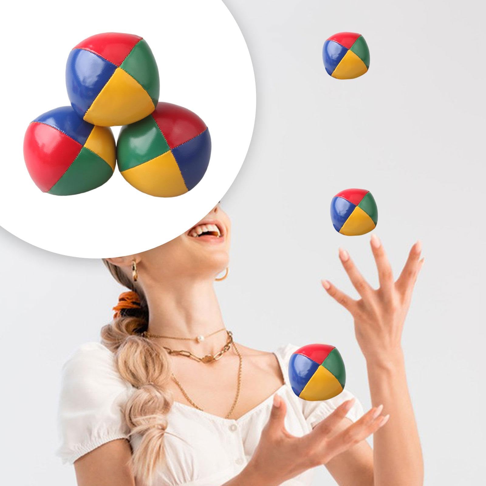 3 Pezzi Giocoliere Juggling Palline Giochi Set Allenamento Bambini Morbido PU Facile da Maneggiare Adatto per attività Giovanili Decorazione Sport, Arcobaleno
