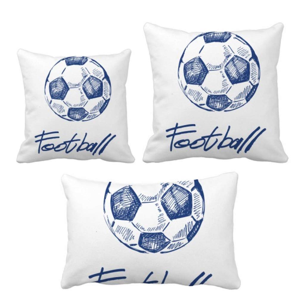 Coussins ensemble insere football bleu decoratif de salon moderne et sofa