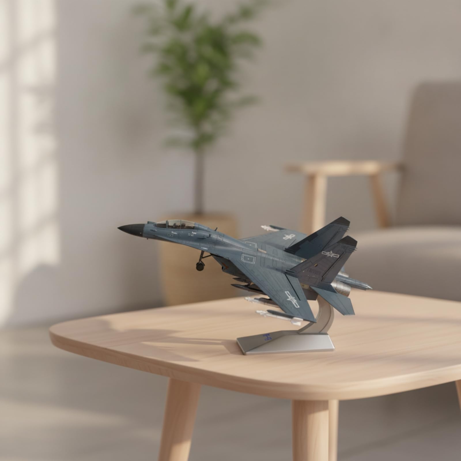 kowaku Modello di Aereo da Caccia Statico Modellino di Aereo con Supporto Realistico per Scrivania