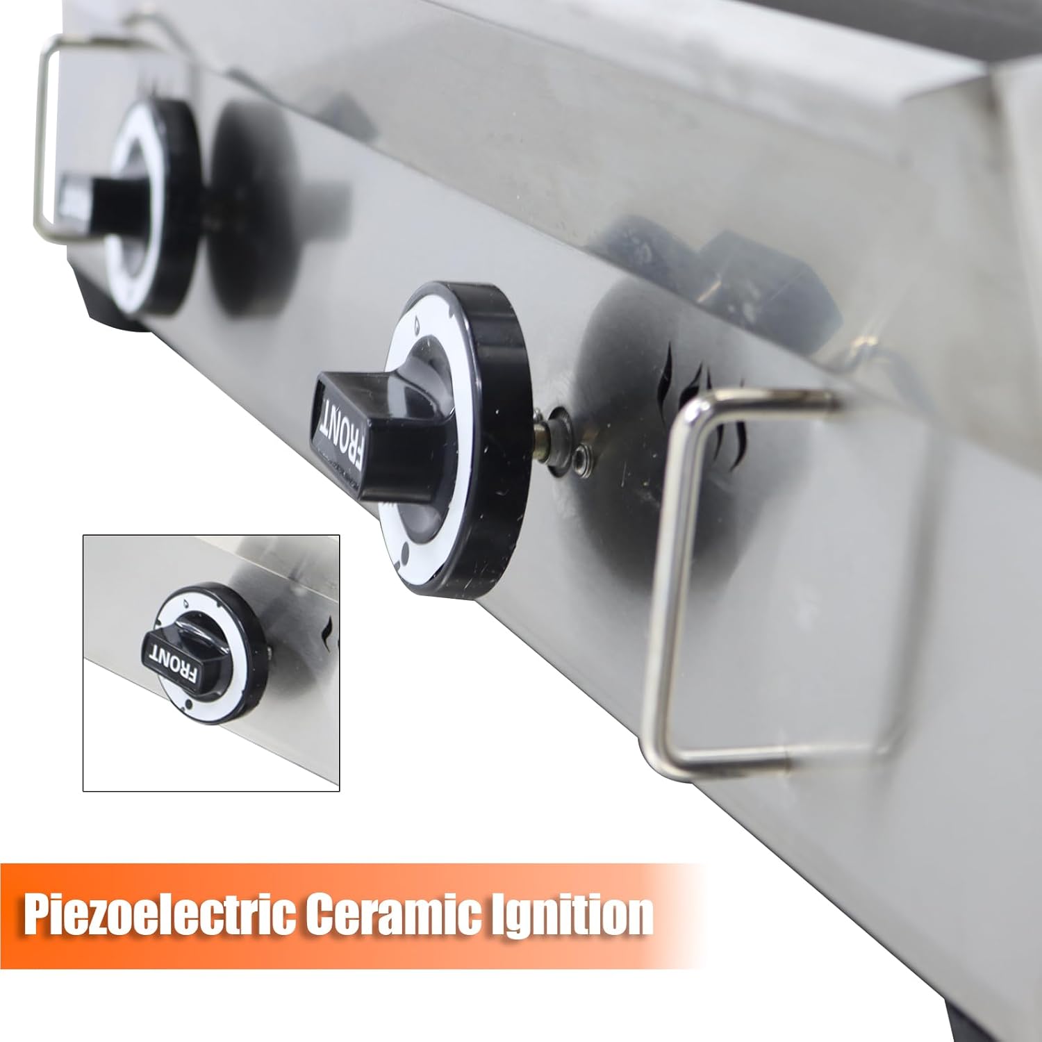 2000Pa Natural Gas Grill Griddle Stainless Steel Countertop Griddle 28.94" x 16.14" Hotplate BBQ Teppanyaki Adjustable Temperature Flat Cooking Griddle Grill for Commercial