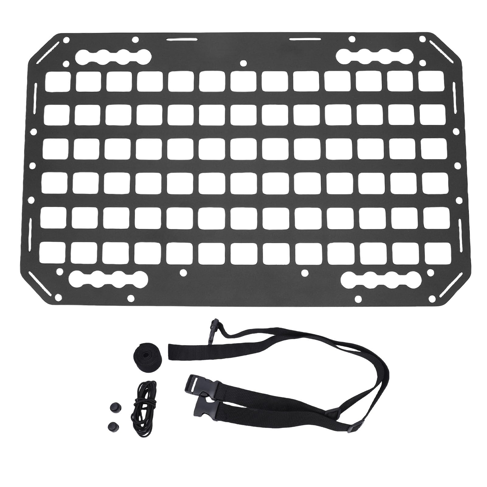 Aramox Panel Molle para Almacenamiento de Asiento de Coche, Organizador, Panel de Bastidor, Soportes de Aluminio para Vehículos Recreativos, Camiones, SUV, 21,26x13x0,08 Pulgadas
