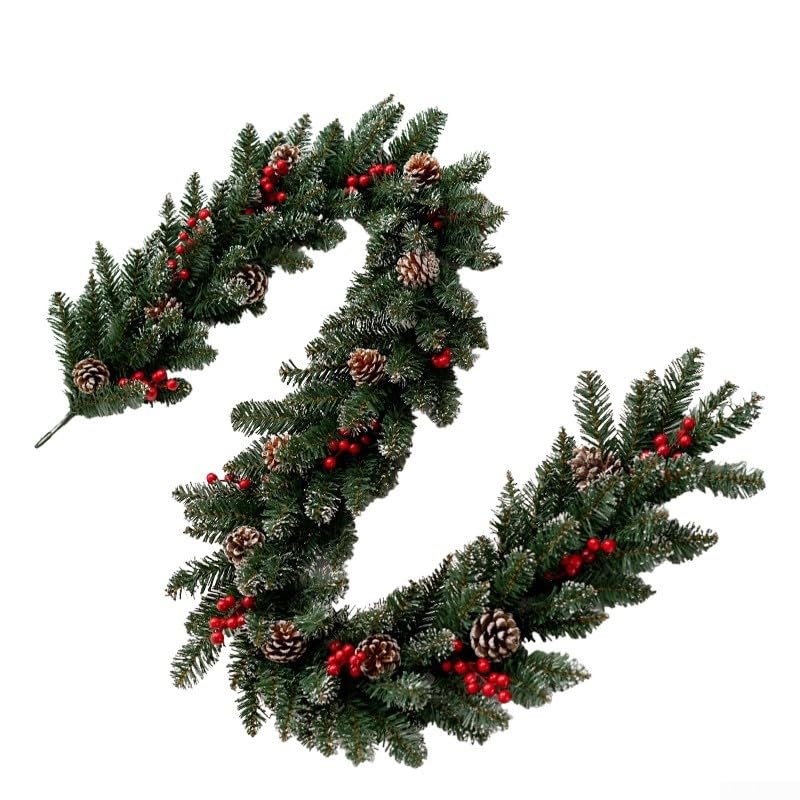 2.1m Weihnachts Girlande Kunst Rattan Realistisch Grün 2.1m