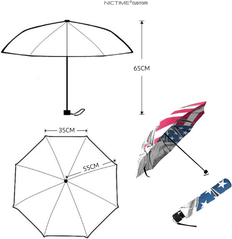 Personalized Custom Umbrellas With Logo Picture or Text Print, Rainy/Sunny Automatic Foldable Umbrella