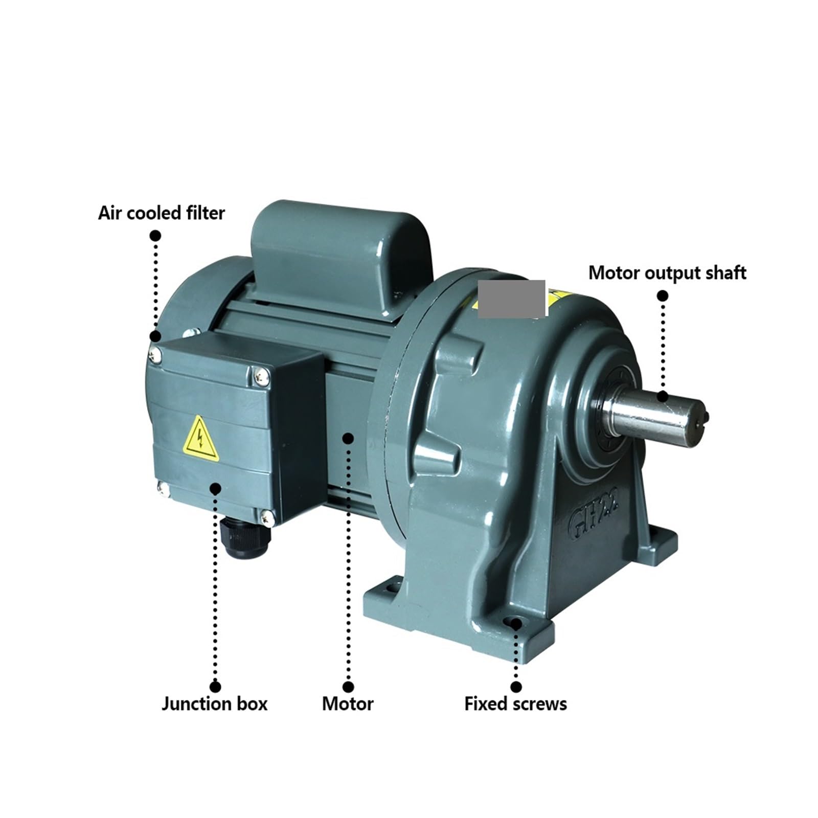 Motor asíncrono monofásico 400W AC 220V 0,4Kw alto par máximo 230N.m diámetro del eje 22mm(14 RPM)