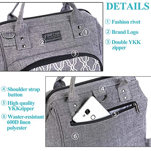 Amhoo Lunch Bag For Women Lunch Boxes Insulated Leak-Proof Meal Prep Cooler Tote Bag Double Ykk Zippers Waterproof Gray #TOP6