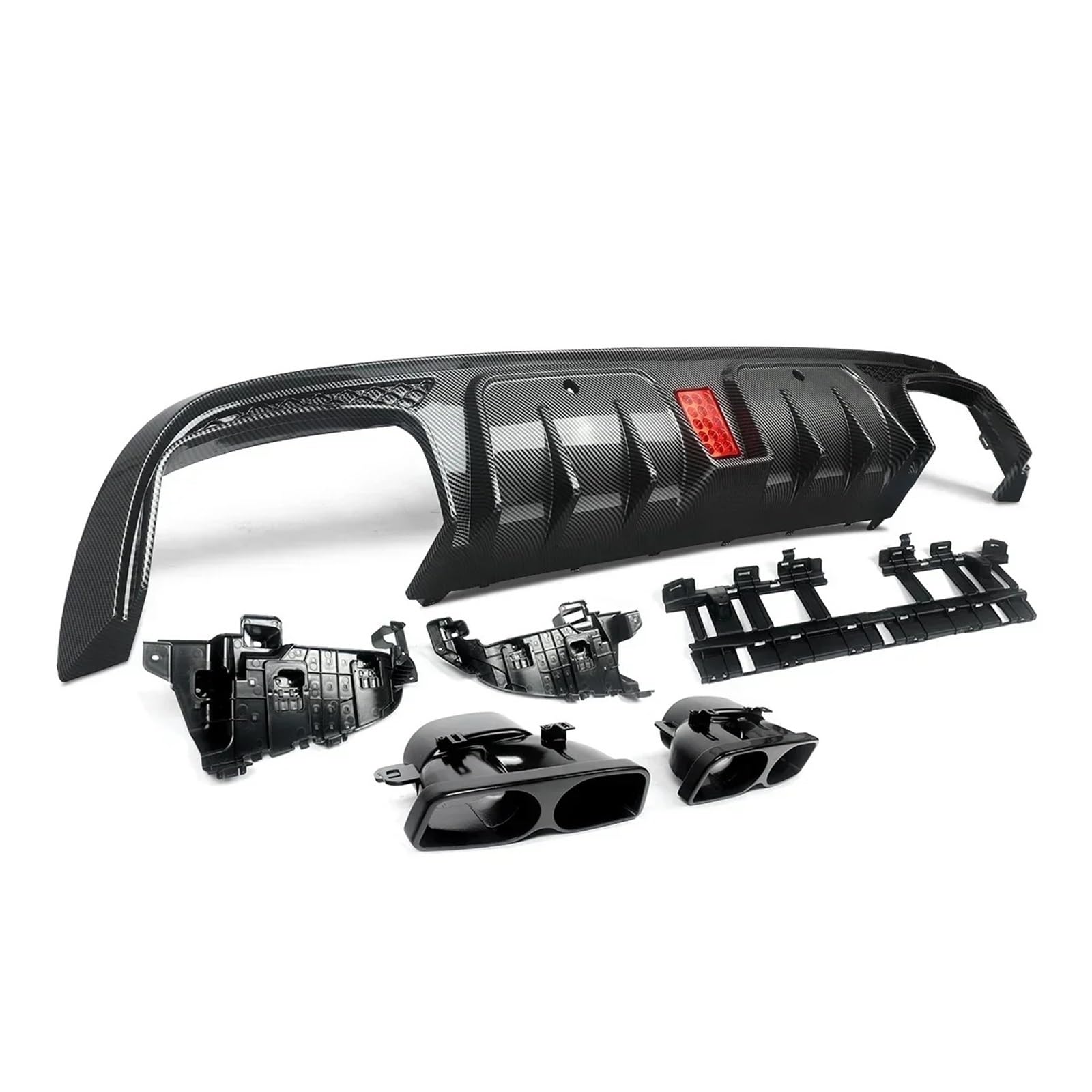 Difusor trasero premium para Benz Clase C W205 Sedán con acabado look carbono 8