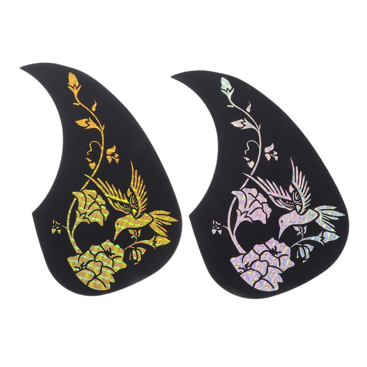 CIMAXIC 2Pcs Hummingbird Acoustic Guitar Water Drop Design Lightweight Scratching Plate for Guitar Protection Easy Application Plastic Material