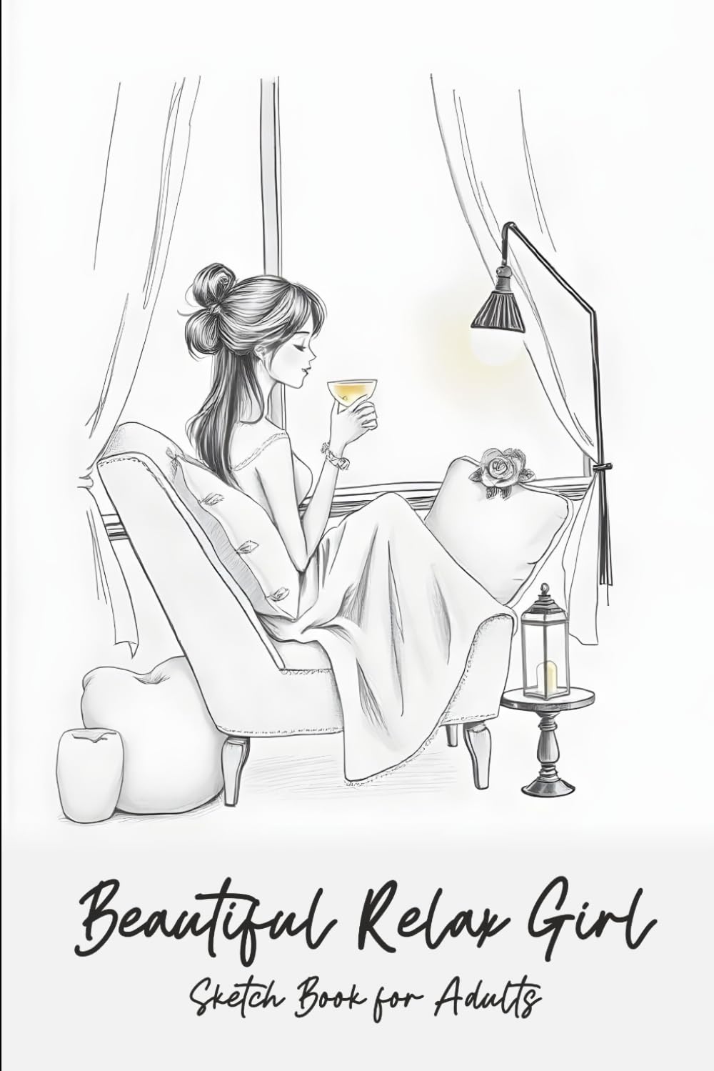 Livre de coloriage adulte de croquis esthétiques, album relaxant anti-stress