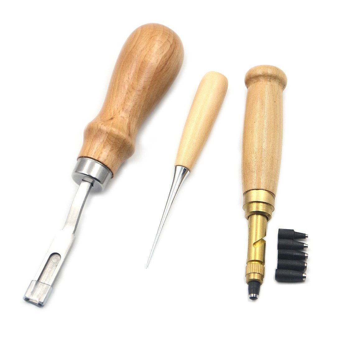 Lot de 18 Cuir Carft Punch outils kit couture Carving travail Couture Selle rainure