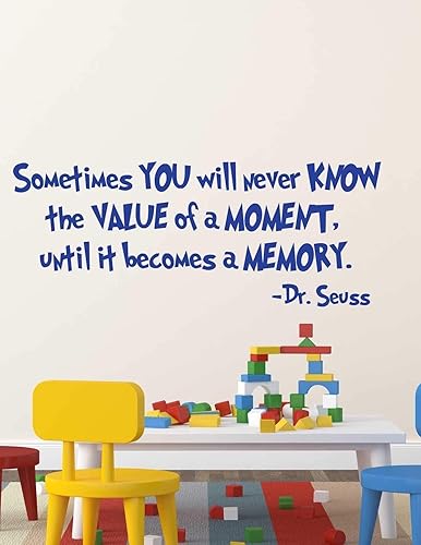 Miniatura 8 de Motivational Quote Wall Decal  'Value of a Moment' Vinyl Quotation for Family Room, Baby Nursery, Preschool Classroom Decoration  Small, Large Sizes