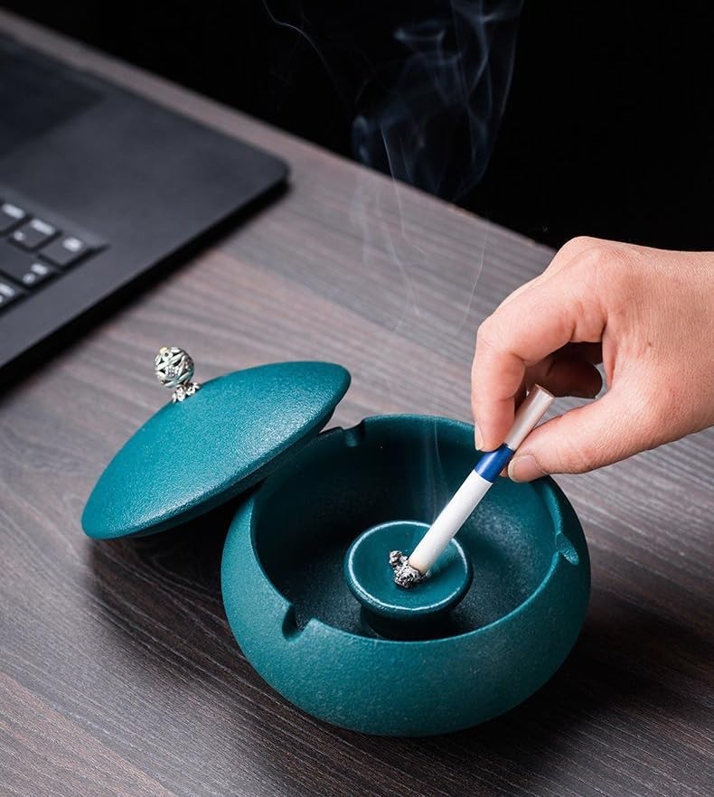 Amazon.co.jp: GriMei 灰皿 蓋付き オシャレセラミック灰皿 レトロ