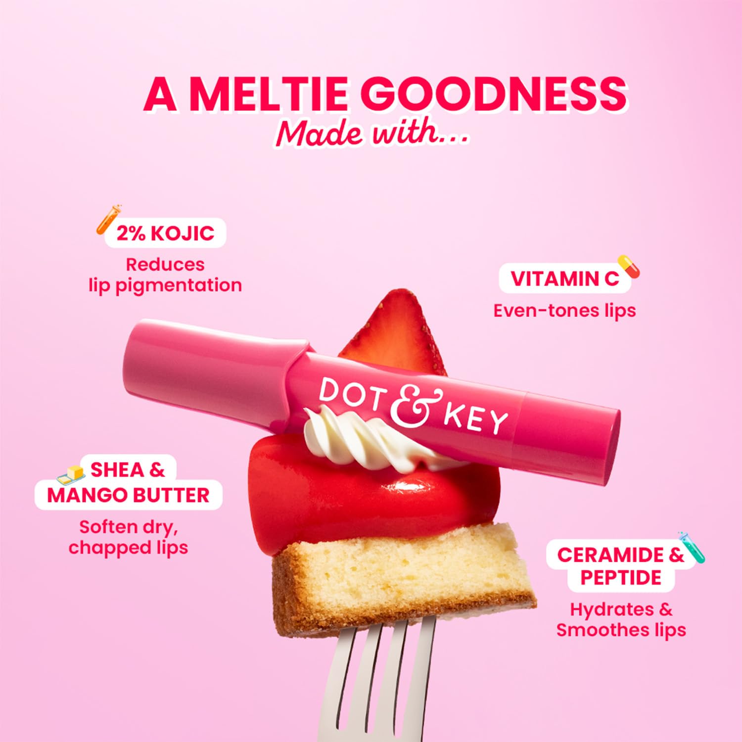 dot and key lip balm vitamin c Meltie In-Vivo Tested SPF 50+ PA+++ Flawless Tint Dot & Key Meltie Lip