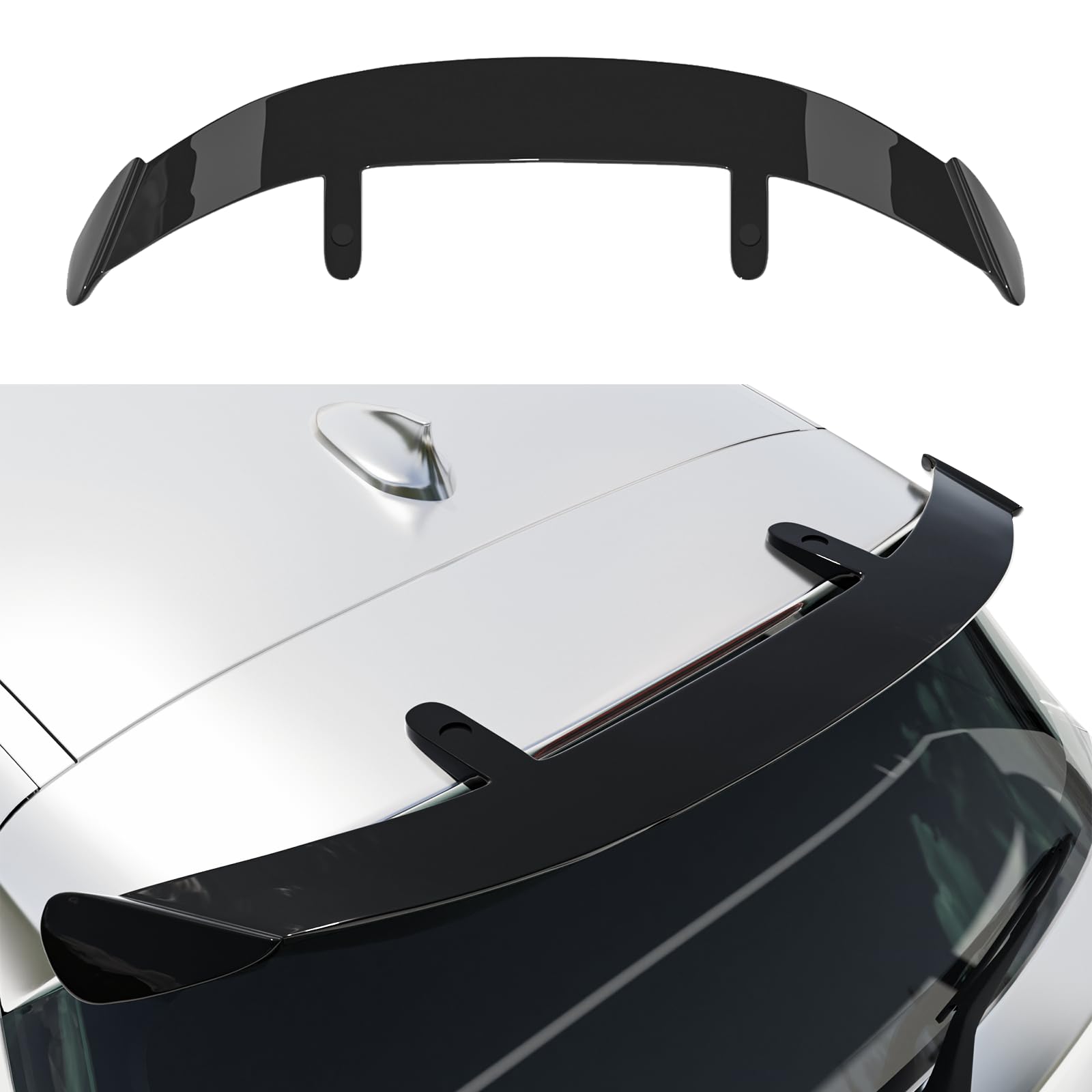 131CM Auto Heckspoiler Kompatibel mit den Meisten Schrägheck/SUV/Kombi,Heckspoiler Universal Auto Schwarz Glanz, Einfache Installation