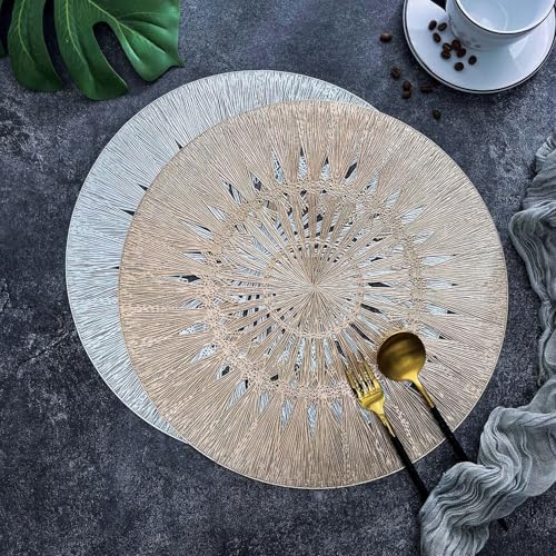Set de table lavable doré imperméable pour protéger la table des taches