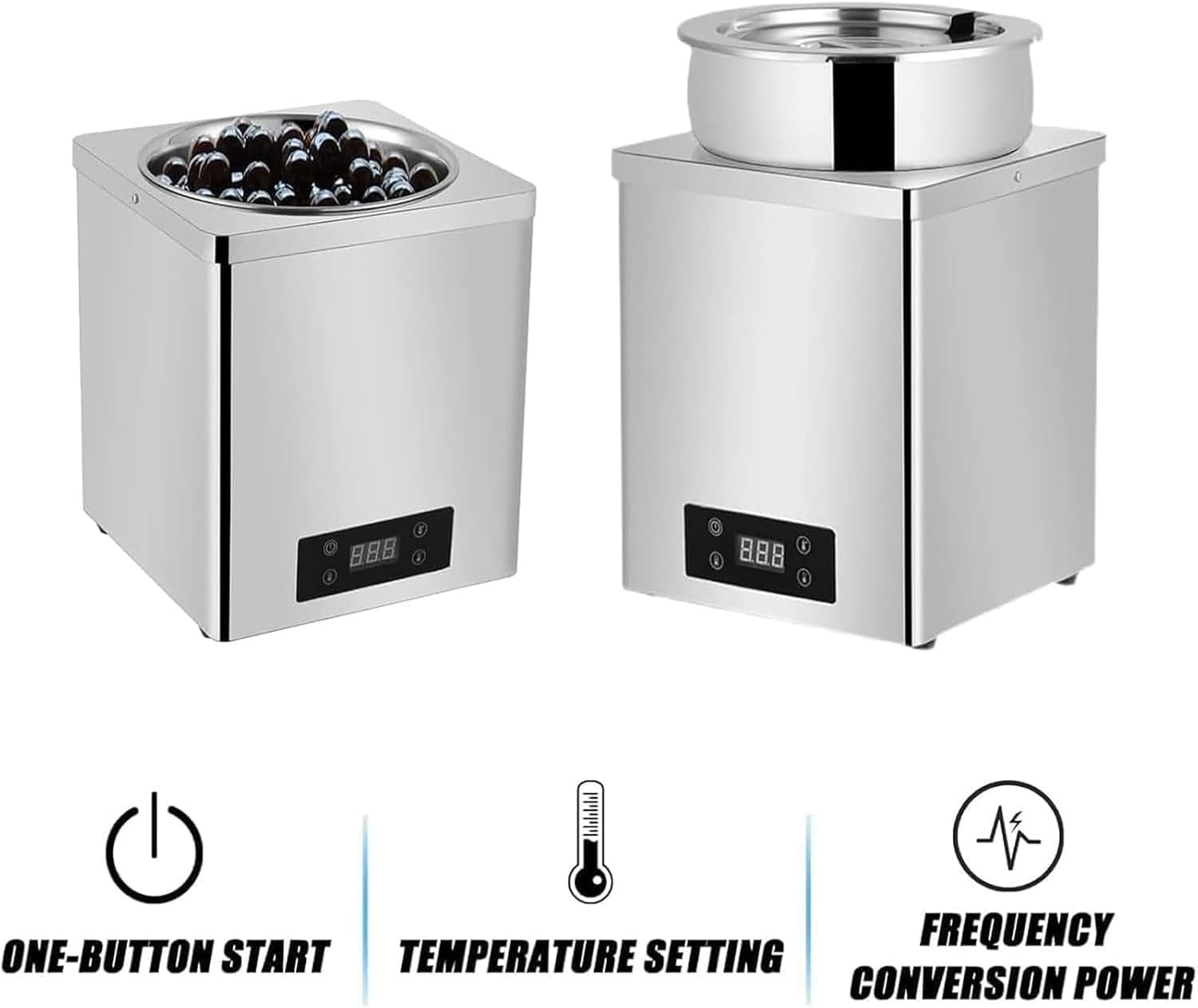 Calentador de sopa eléctrico comercial con panel táctil LCD, calefacción de circulación para mermelada, queso, caramelo y servicio de alimentos, ideal para restaurantes y catering