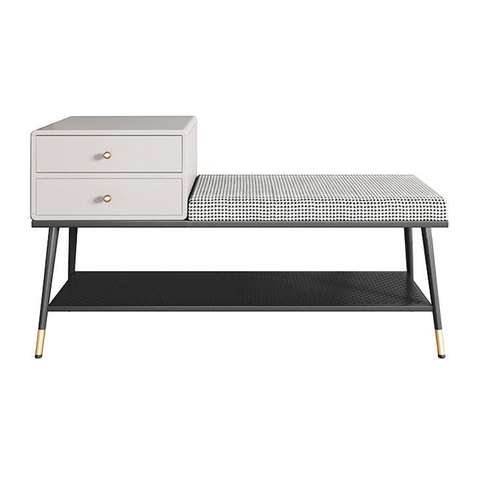LWJSOCP Entryway Bench with Comfortable Seats and Metal Shoe Racks Hallway Shoe Storage for Living Room and Cloakroom