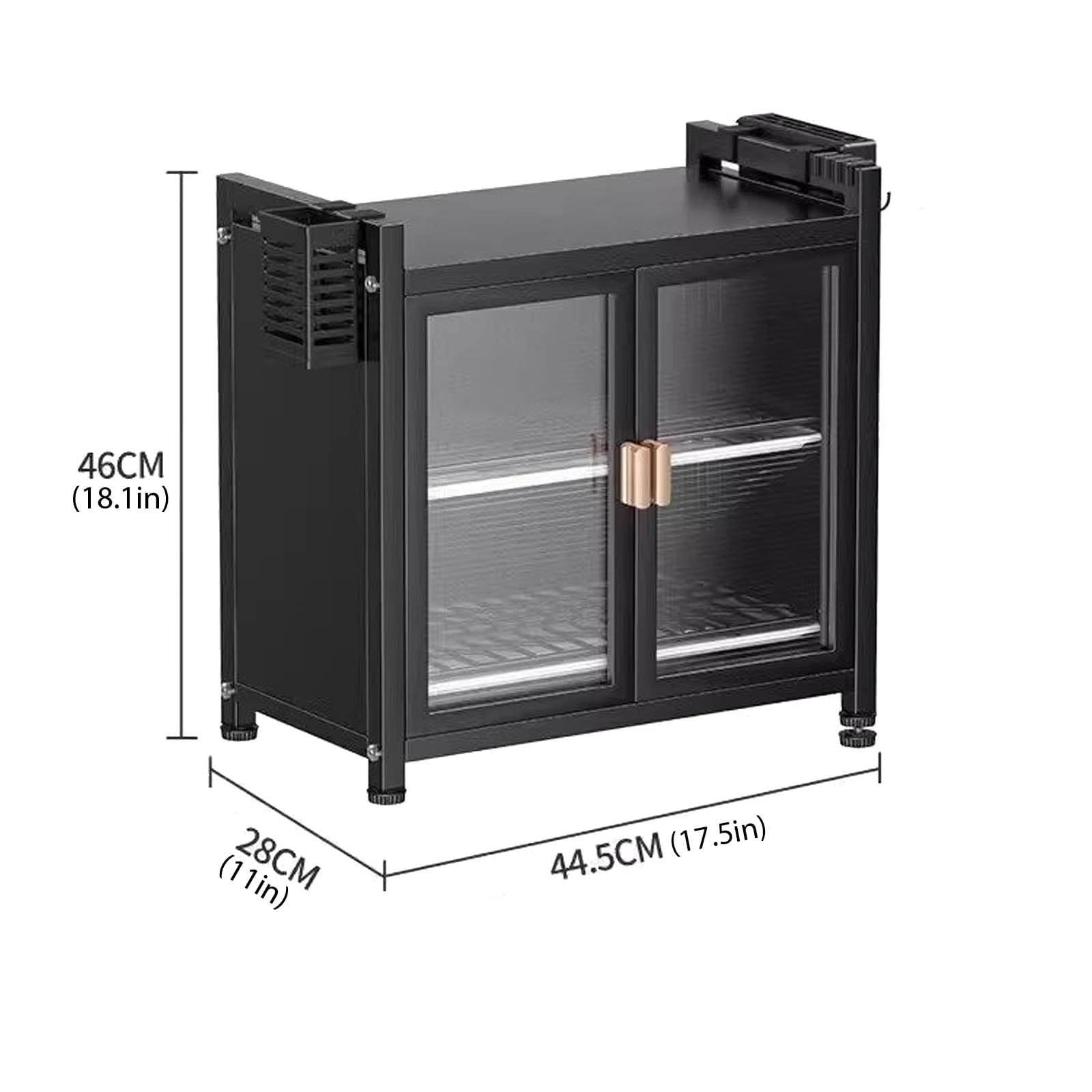 Armoire à Vaisselle de comptoir de Cuisine, égouttoir à Vaisselle de Restaurants, Armoire de Rangement multifonctionnelle Anti-poussière à Double Porte Transparente adaptée(White,2nd Floor)