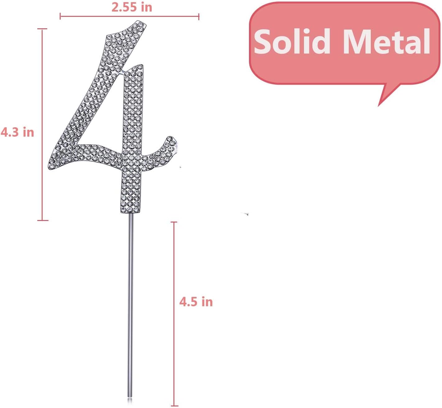 MAGJUCHE Silver 24" Crystal Cake Topper, Number 24 Rhinestones 24th Birthday Cake Topper, Men or Women Birthday or 24th Anniversary Party Decoration Supply
