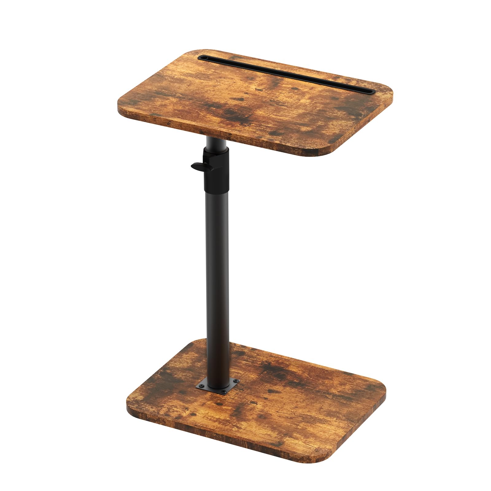 MOXYOY C-Shaped Side Table, Sofa Table, Coffee Table, Adjustable Height & 360° Swivel, Modern Small Table, Couch End Tables That Slide Under for Sofa, Bed, Bathtub, Rotating Top