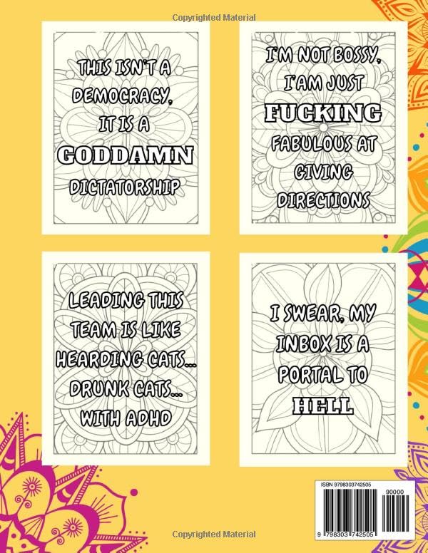 Bosses Coloring Book: Hilarious Swear Coloring Book for Boss Women and Men: Stress Relief, Laughter, and the Perfect Gift for Overworked Managers, Coworkers, Friends and Family image 3