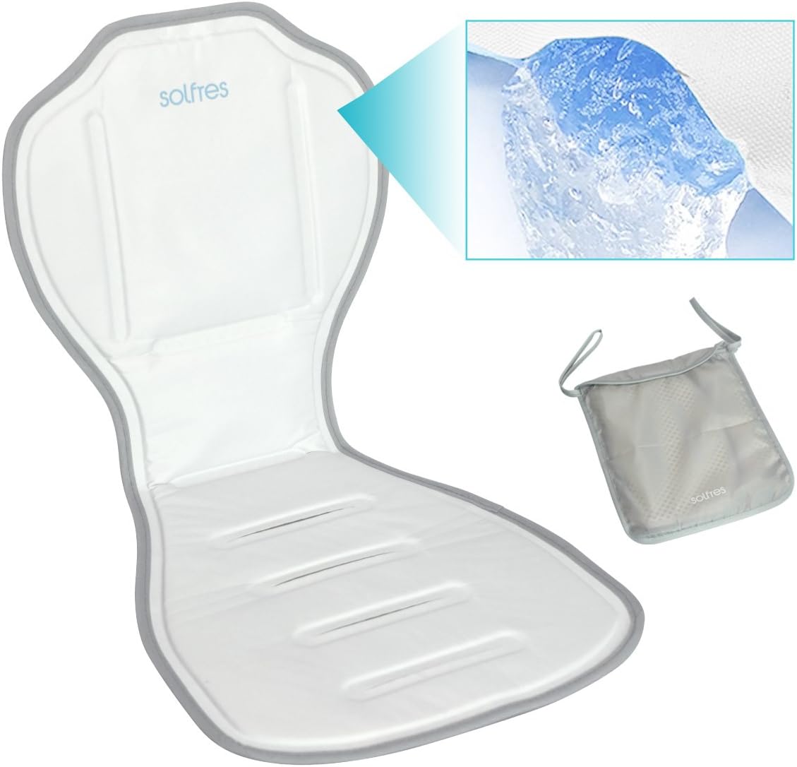Solfres Hydro Gel Car Seat Cooler Mat for Baby. No Refrigeration Needed. Carseat and Stroller Cooling Pad Cushion Liner with Breathable 3D Mesh Anti-Slip Back. for Kids Toddlers 0-1 Yr 12-48 Months