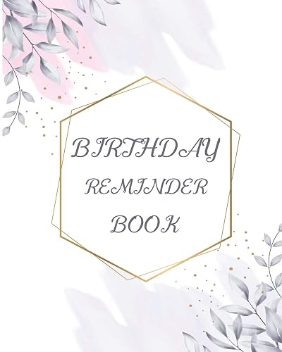 Birthday Reminder Book: Reminder book for birthdays and important events, Arranged by months from January to December, 2 notes pages for each month and Christmas Card list at the end of the book