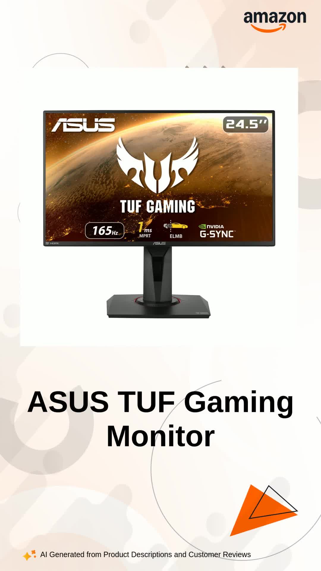ASUS TUF - VG259QR Gaming 25 Inch (63.5 Cm) 1920 x 1080 Pixels LCD