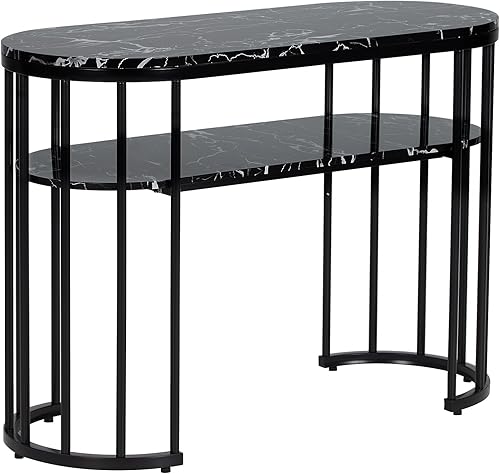 Towallmark Manicure Table Nail Station Marbling Texture Salon Nail Desk Workstation Stylist Equipment for Nail Tech Spa Makeup Beauty Salon Home,