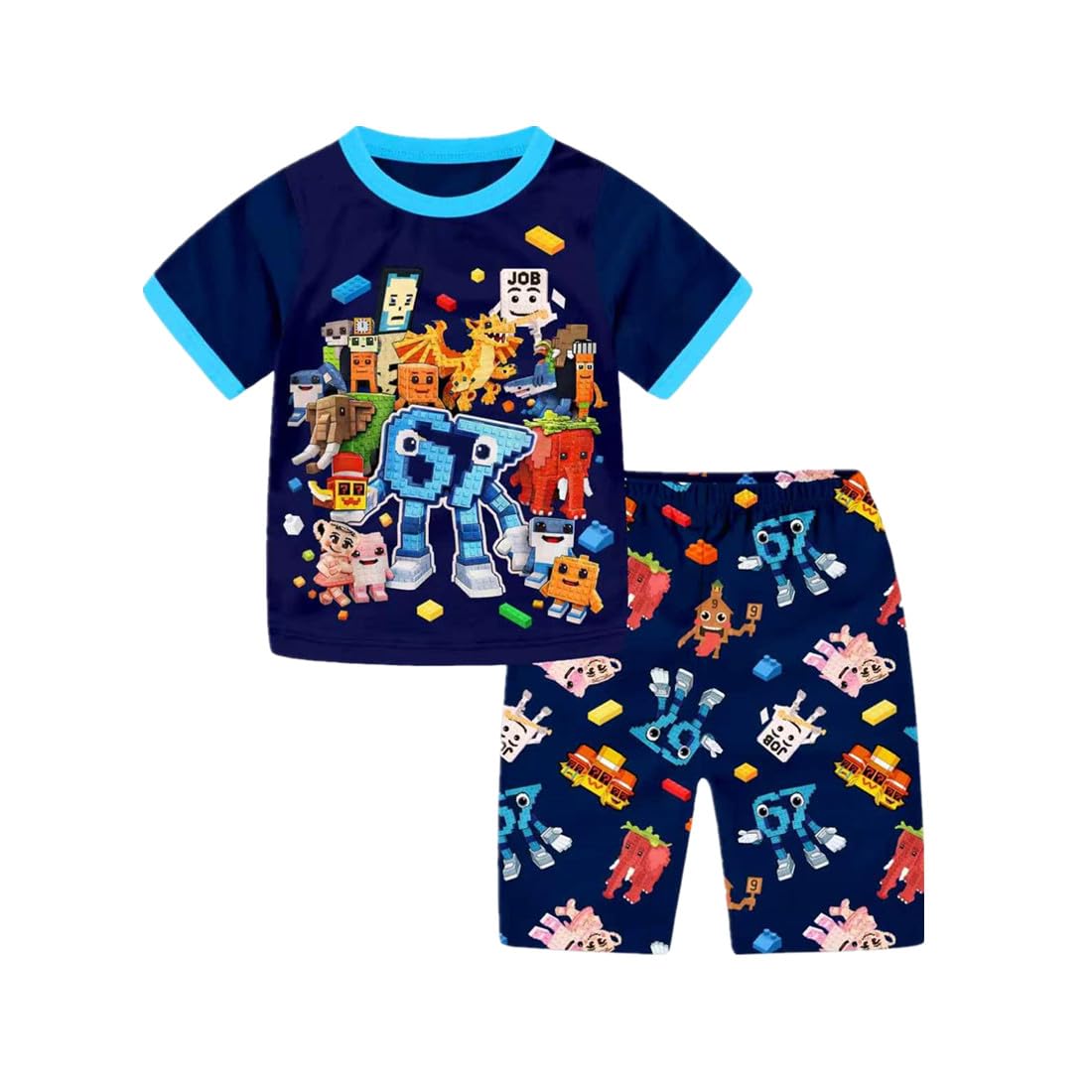 Pigiama da bambino con maglietta a maniche corte e pantaloncini, 2 pezzi, abbigliamento alla moda 67 Meme Steal a Brainrot 5-12 anni
