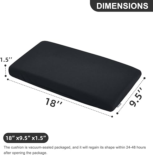 Miniatura 2 de baibu Juego de 2 cojines de taburete rectangulares, súper transpirables, cojines para taburete de bar con cuatro correas, solo 2 almohadillas